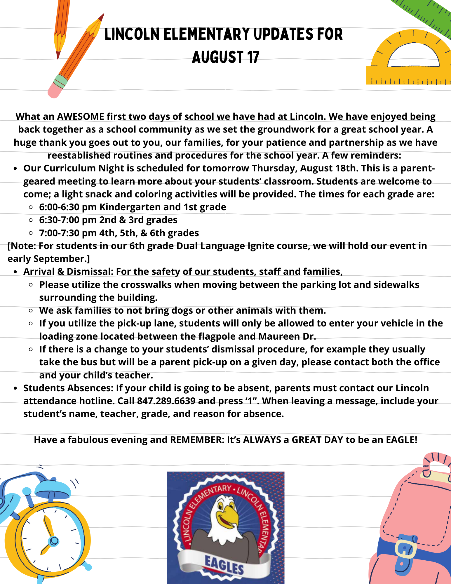 Lincoln Updates for August 17